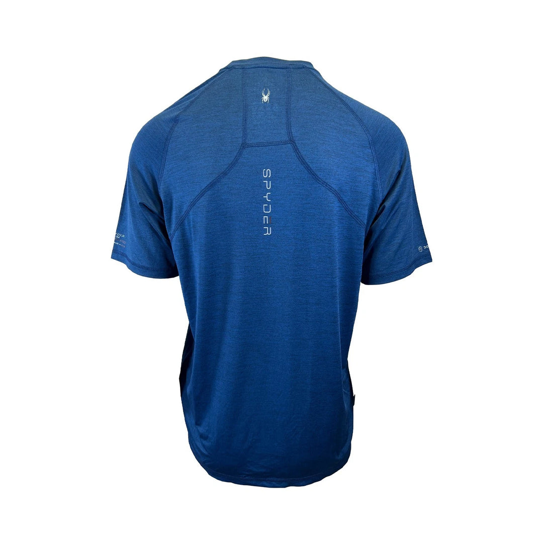 Spyder Swim Men's Dress Blue Solid T-Shirt Rashguard Quick Dry UPF Lightweight Hybrid S/S