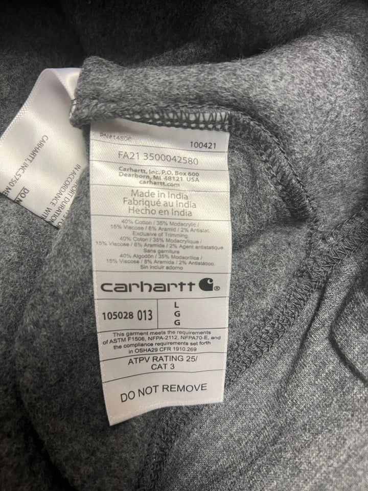 Carhartt FR Men′s Granite Heather Sweatshirt Quarter Zip Mock Neck (S52)