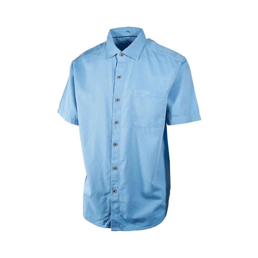 Tommy Bahama Men's Cabo Blue Shirt Salty Seas Marlin Logo Specially Treated Pocket S/S