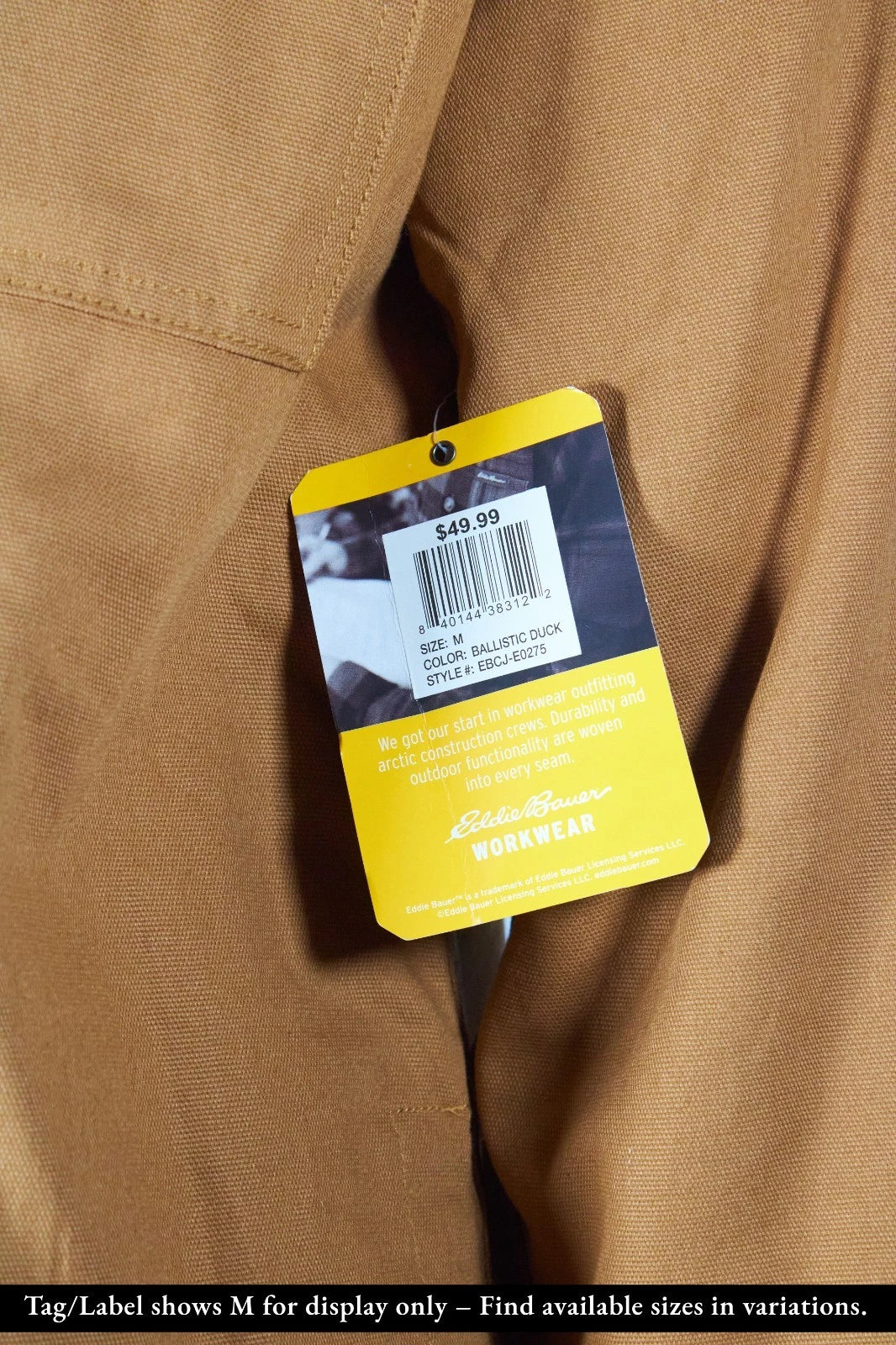 Eddie Bauer Men's Jacket Brown Ballistic Duck Work Wear Shacket (S03)