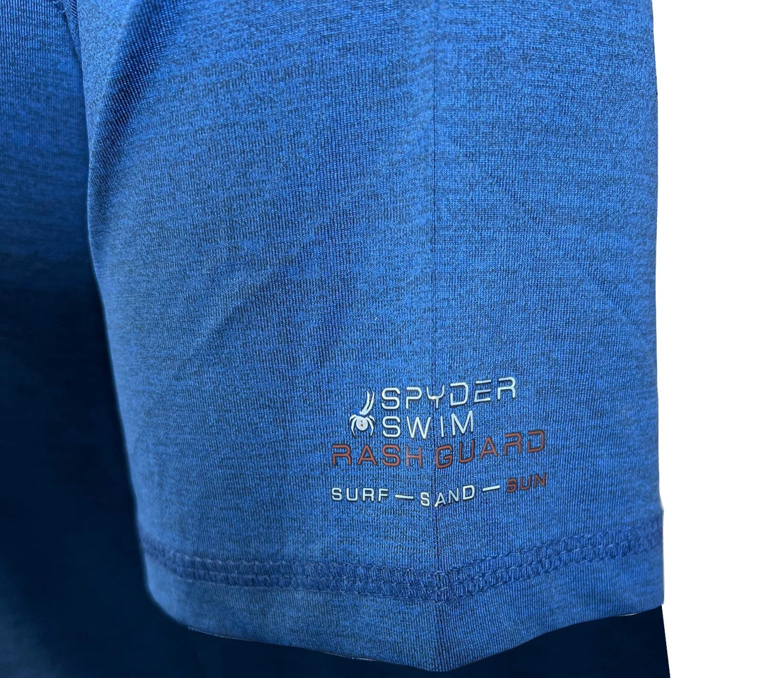 Spyder Swim Men's Dress Blue Solid T-Shirt Rashguard Quick Dry UPF Lightweight Hybrid S/S