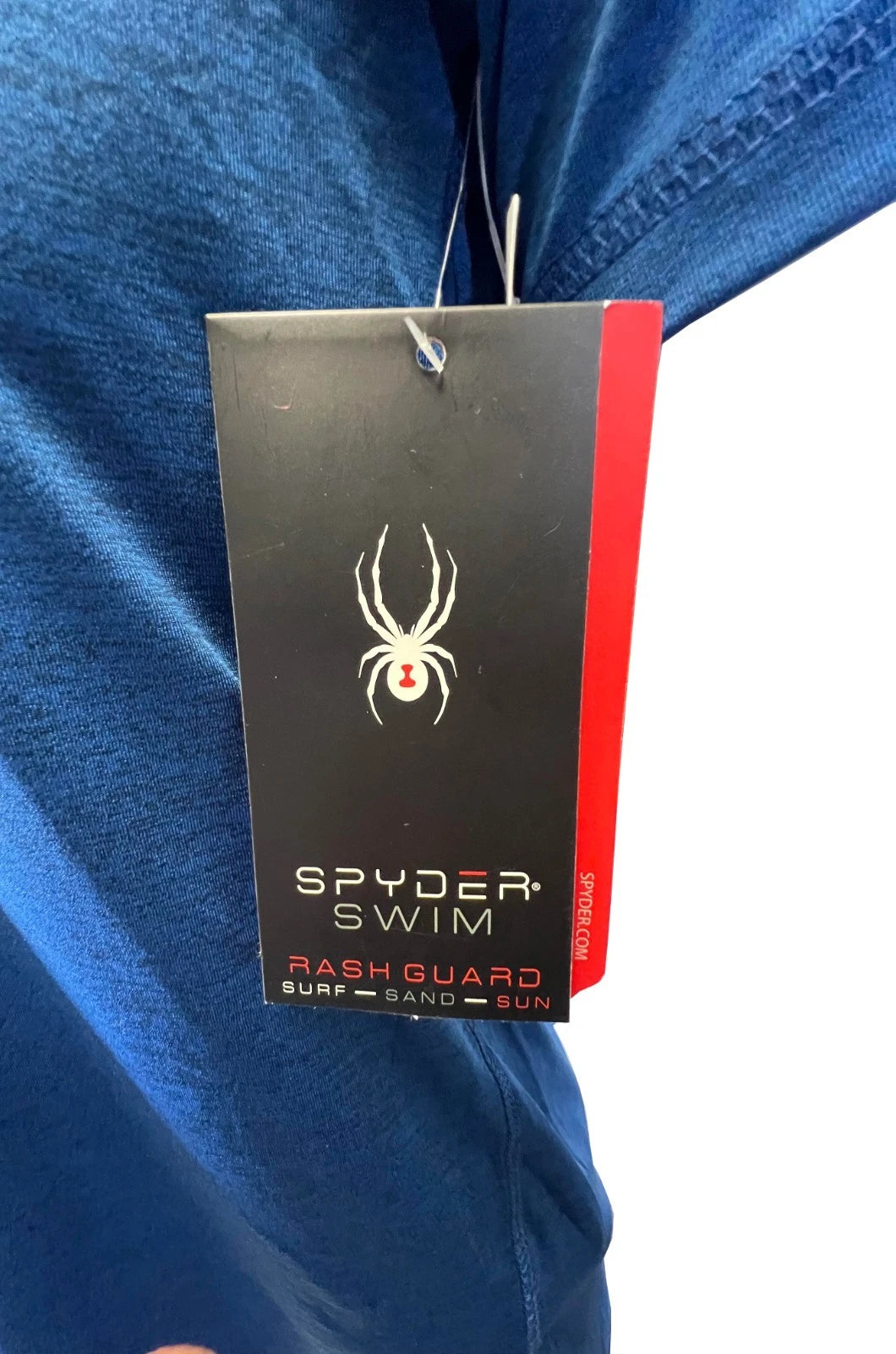 Spyder Swim Men's Dress Blue Solid T-Shirt Rashguard Quick Dry UPF Lightweight Hybrid S/S