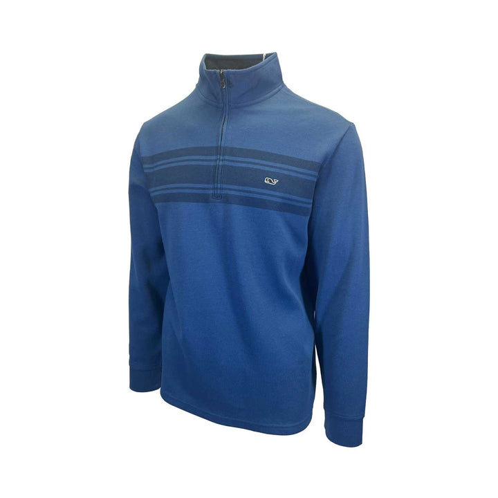 Vineyard Vines Men's Saltwater Surf Stp Moonshine Stripe Quarter-Zip Pullover