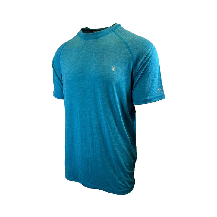 Spyder Swim Men's Blue Lagoon Solid T-Shirt Rashguard Quick Dry UPF Lightweight Hybrid S/S