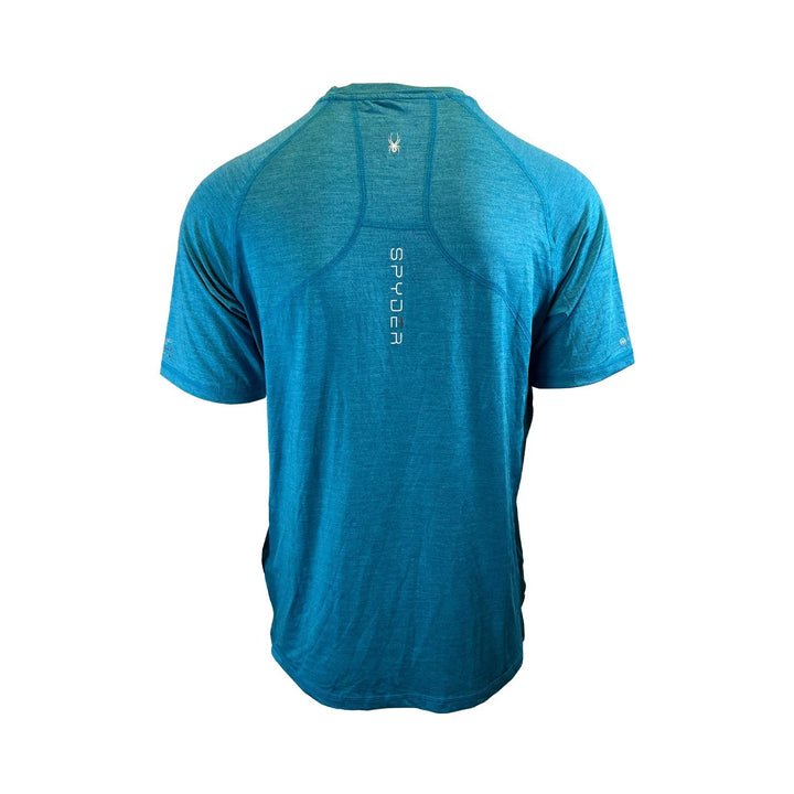 Spyder Swim Men's Blue Lagoon Solid T-Shirt Rashguard Quick Dry UPF Lightweight Hybrid S/S