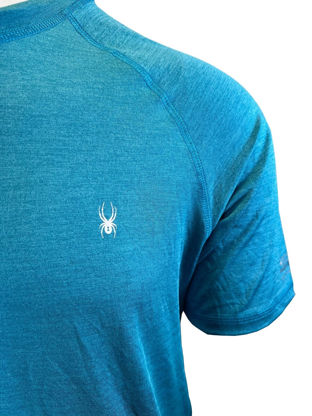 Spyder Swim Men's Blue Lagoon Solid T-Shirt Rashguard Quick Dry UPF Lightweight Hybrid S/S