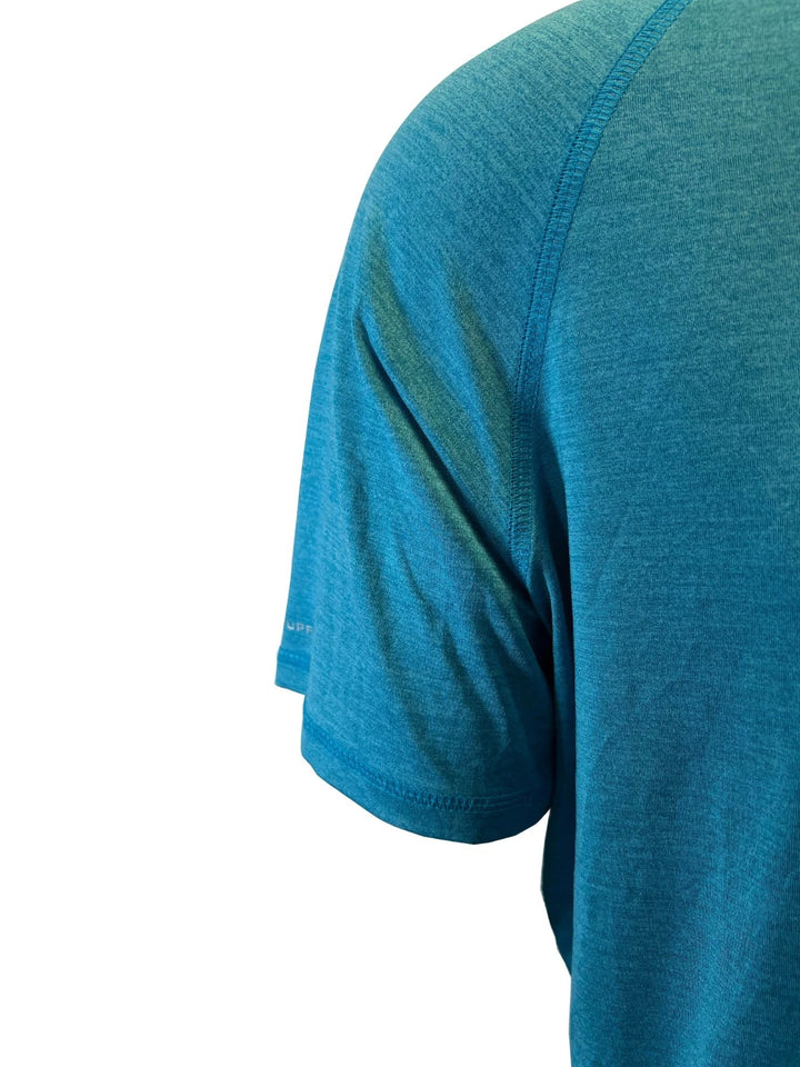 Spyder Swim Men's Blue Lagoon Solid T-Shirt Rashguard Quick Dry UPF Lightweight Hybrid S/S