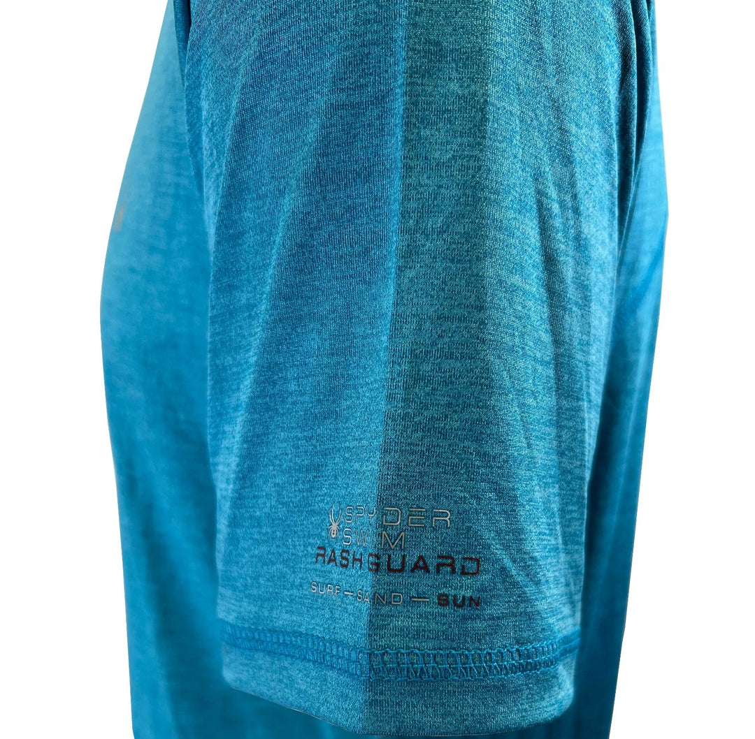 Spyder Swim Men's Blue Lagoon Solid T-Shirt Rashguard Quick Dry UPF Lightweight Hybrid S/S