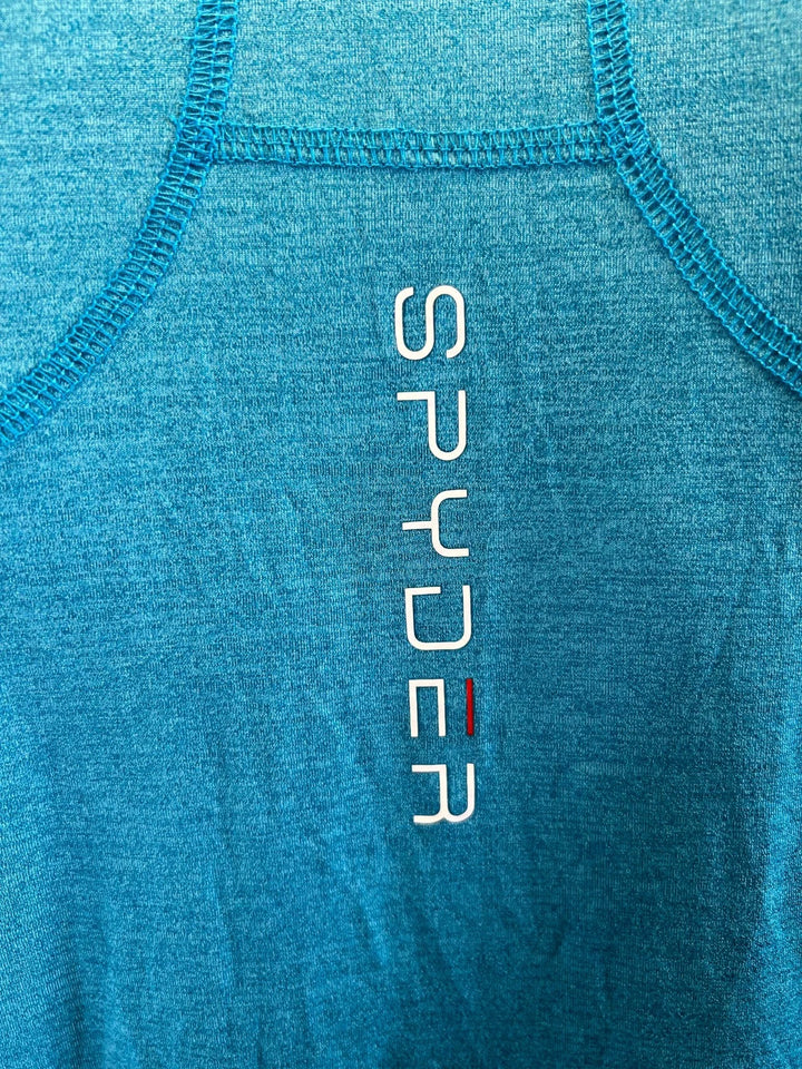 Spyder Swim Men's Blue Lagoon Solid T-Shirt Rashguard Quick Dry UPF Lightweight Hybrid S/S