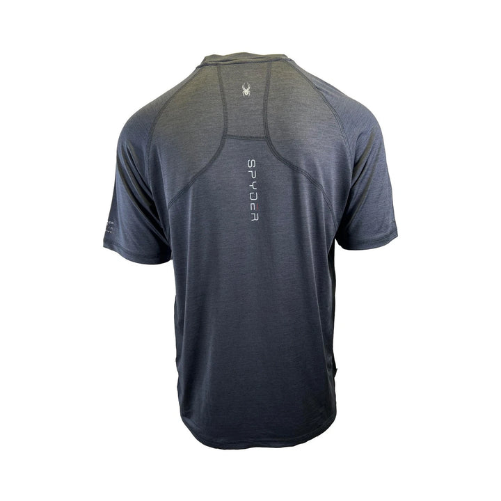 Spyder Swim Men's Black Solid T-Shirt Rashguard Quick Dry UPF Lightweight Hybrid S/S