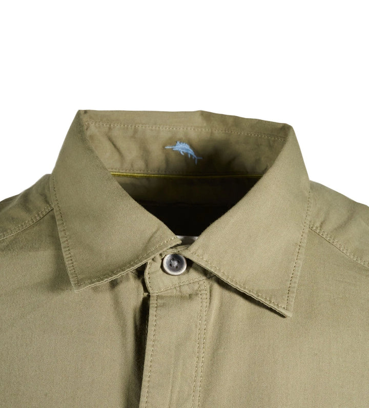 Tommy Bahama Men's Tea Leaf Shirt Salty Seas Marlin Logo Specially Treated Pocket S/S