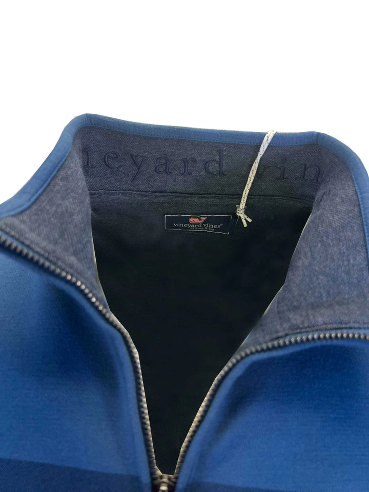 Vineyard Vines Men's Saltwater Surf Stp Moonshine Stripe Quarter-Zip Pullover