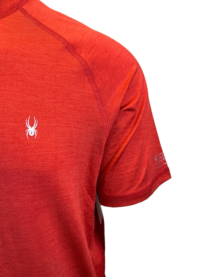 Spyder Swim Men's Red Solid T-Shirt Rashguard Quick Dry UPF Lightweight Hybrid S/S