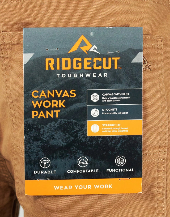 Ridgecut Men's Rubber Pant Straight Fit Mid-Rise Canvas Work Pants (02)