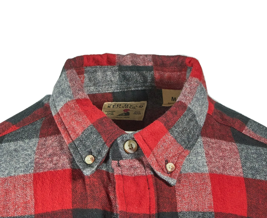 Redhead Men’s Red Black Buffalo Shirt Ultimate Flannel Button Down L/S (S07)