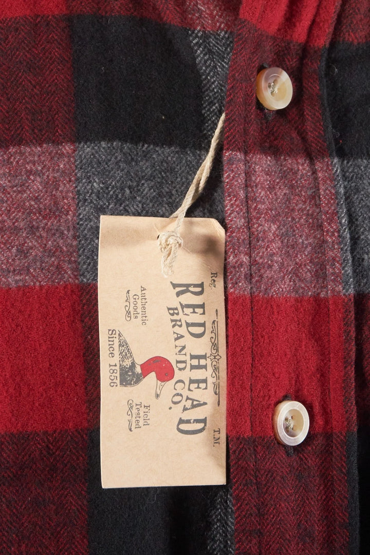 Redhead Men’s Red Black Buffalo Shirt Ultimate Flannel Button Down L/S (S07)
