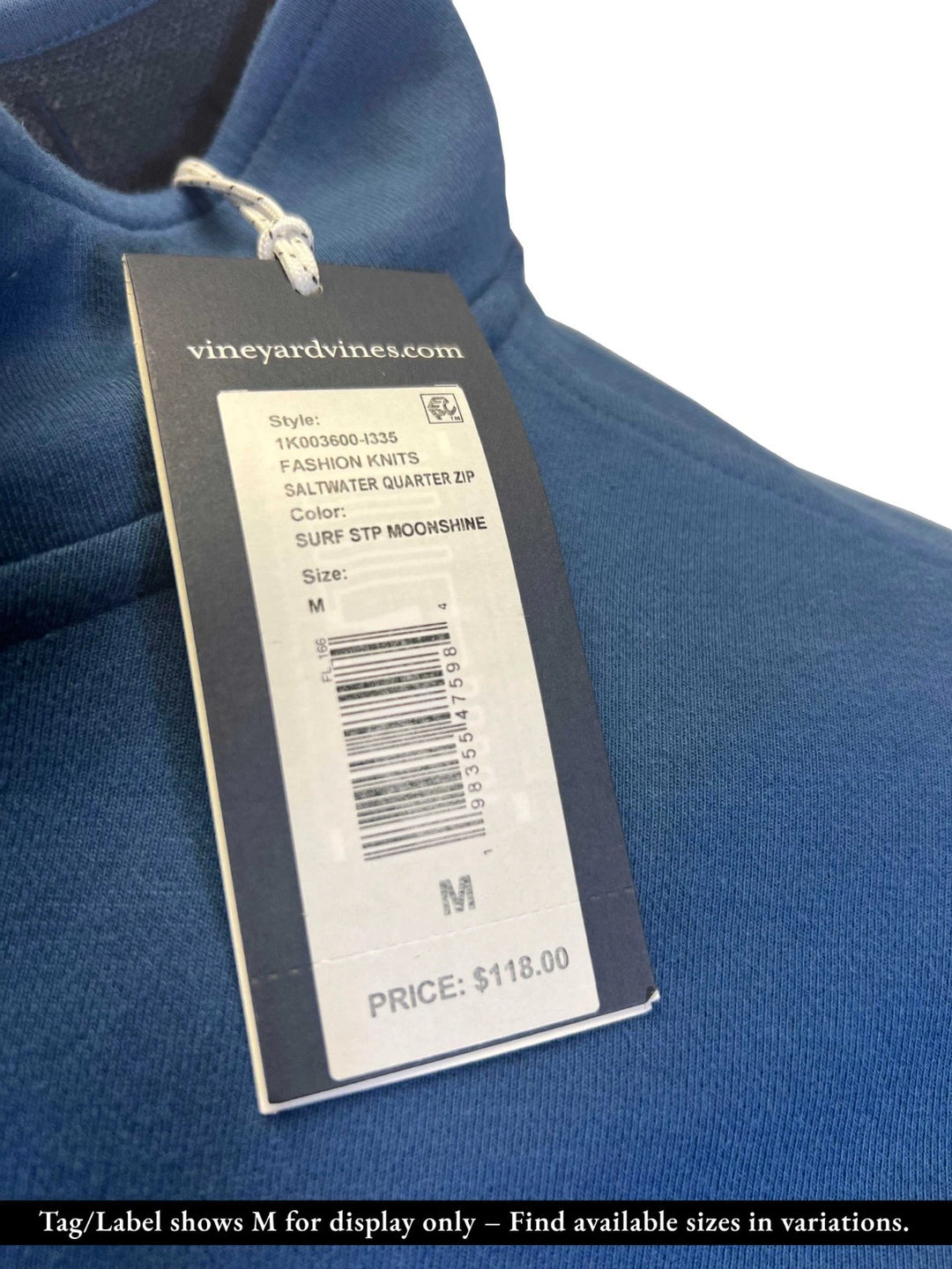 Vineyard Vines Men's Saltwater Surf Stp Moonshine Stripe Quarter-Zip Pullover