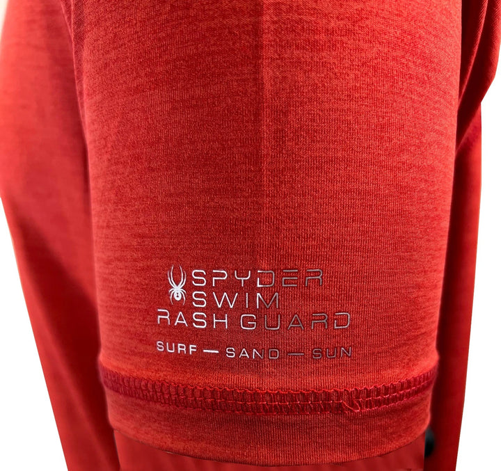 Spyder Swim Men's Red Solid T-Shirt Rashguard Quick Dry UPF Lightweight Hybrid S/S