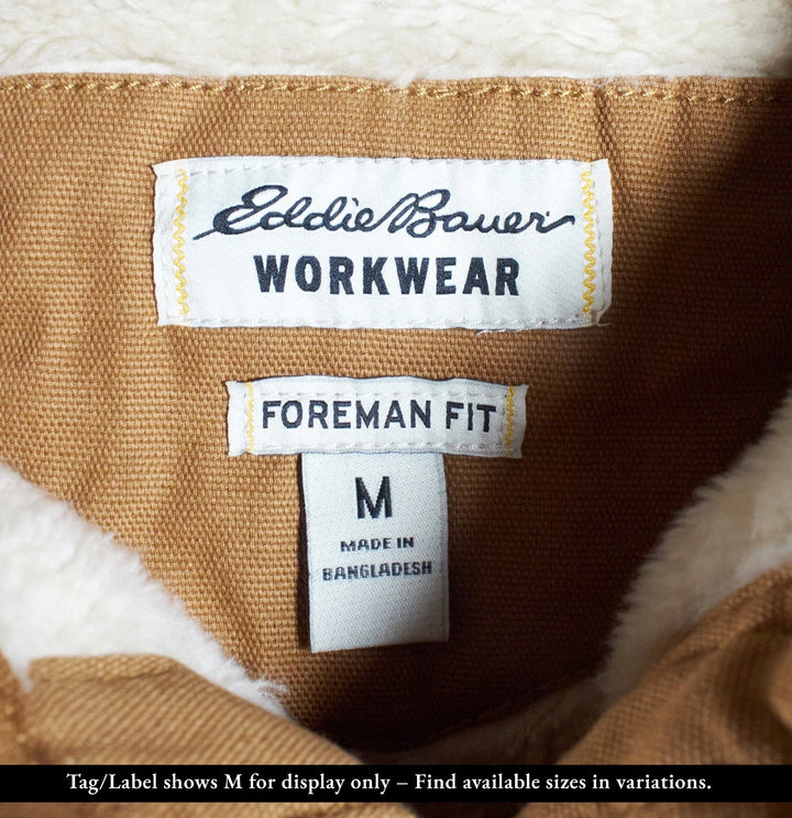 Eddie Bauer Men's Jacket Brown Ballistic Duck Work Wear Shacket (S03)