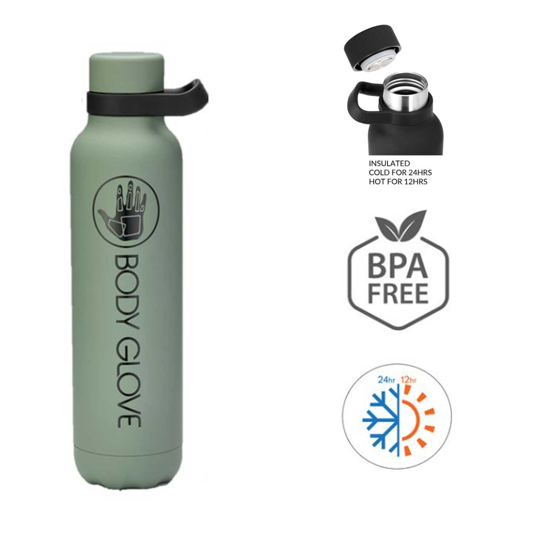 Body Glove 32 oz Rubberized Stainless Steel Bottle - Sage Green (S23)