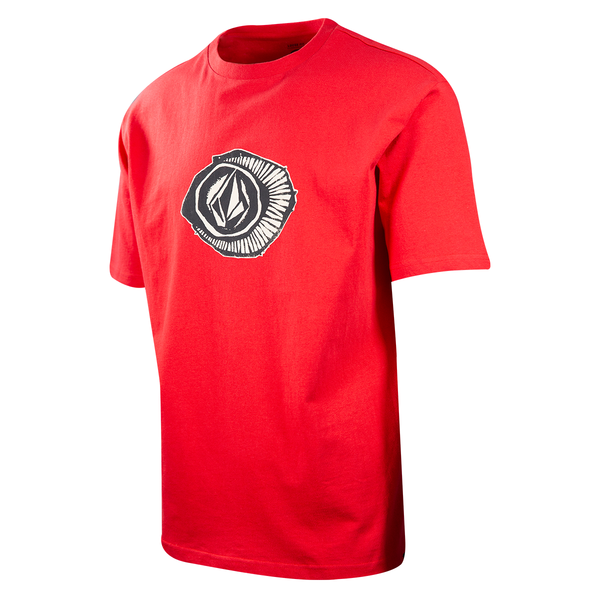 Volcom Men's Red Fossil Shell Loose Fit S/S T-Shirt (S07)