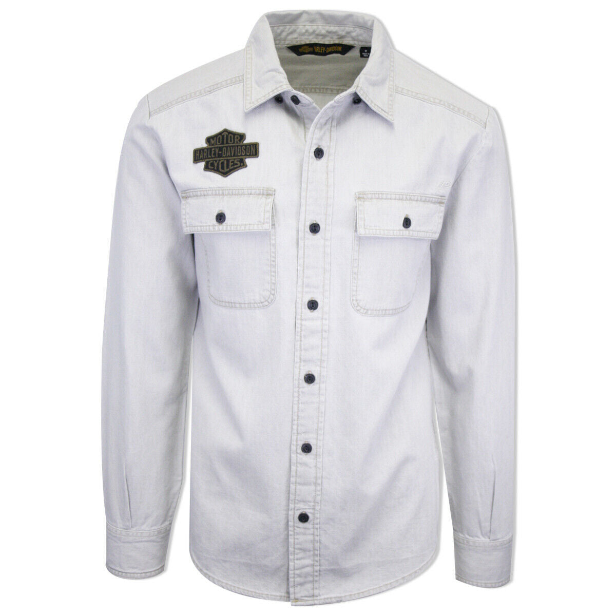 Harley-Davidson Men's Light Grey Denim L/S Woven Shirt (101)