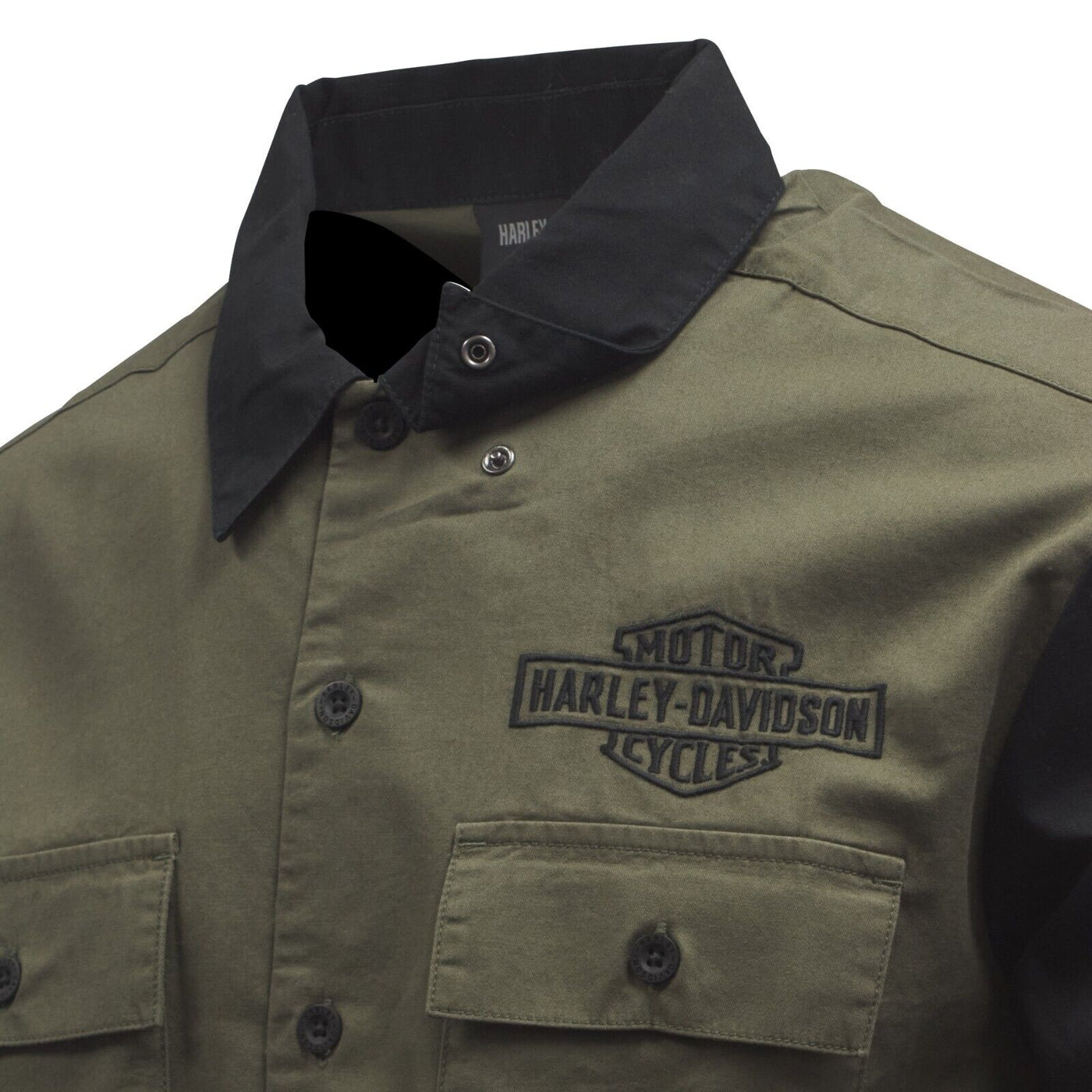 Harley-Davidson Men's Grape Leaf Mechanic Colorblocked L/S Woven Shirt (S53A)