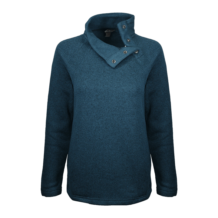 Eddie Bauer Women's Three Snap On Button Mock Neck Sweater (S04)