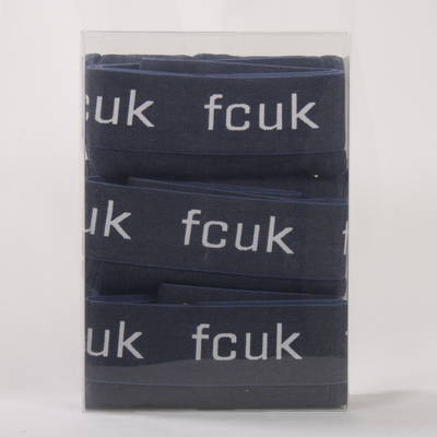 FCUK Men's 3 Pack Navy Blue w/ Navy Blue Strap Boxer Briefs (S09)