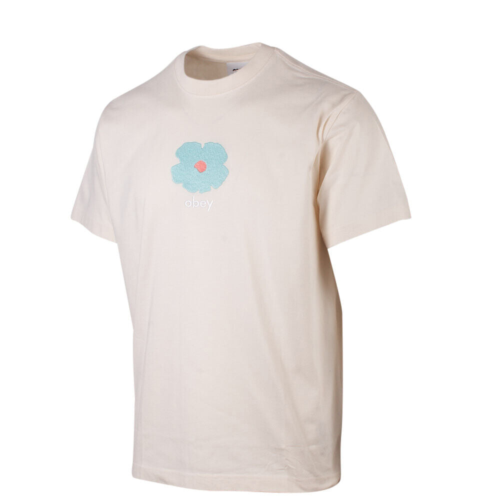 OBEY Men's Sago Cream Elijah Flower S/S T-Shirt