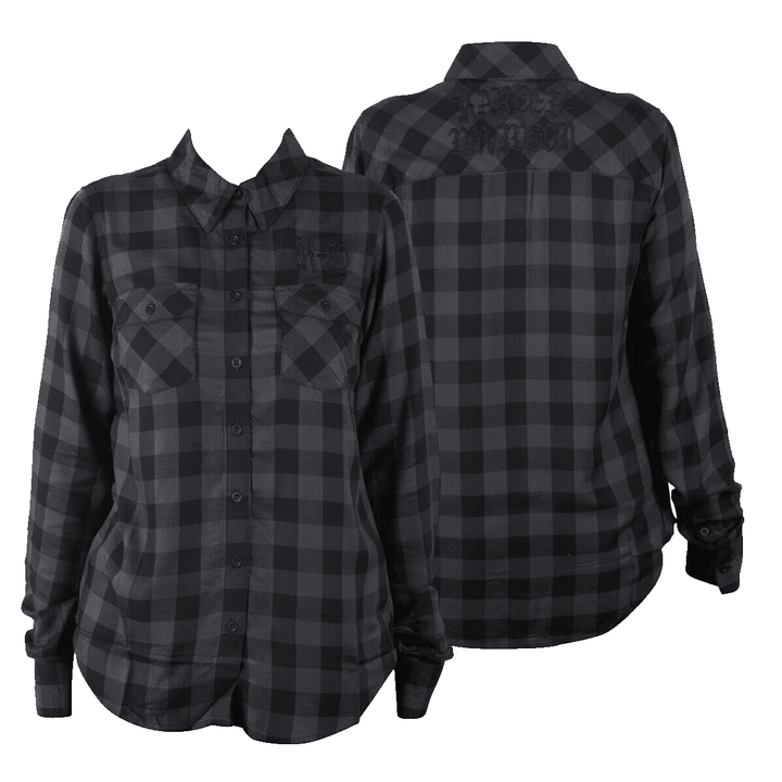 HD Branded Women's Black Plaid H-D Classic L/S Woven Shirt (S06)