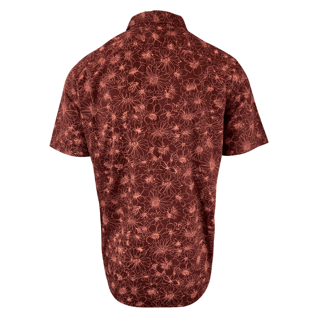 Levi's Men's Maroon Red Flowers S/S Woven Shirt