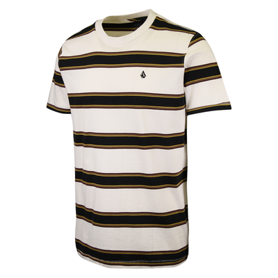 Volcom Men's Primer Beige White Da Fino Stripe Heather S/S T-Shirt (S37)