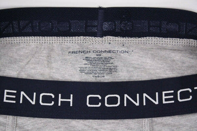 French Connection Men's 3 Pack Grey w/ Navy Blue Strap Boxer Briefs (S10)