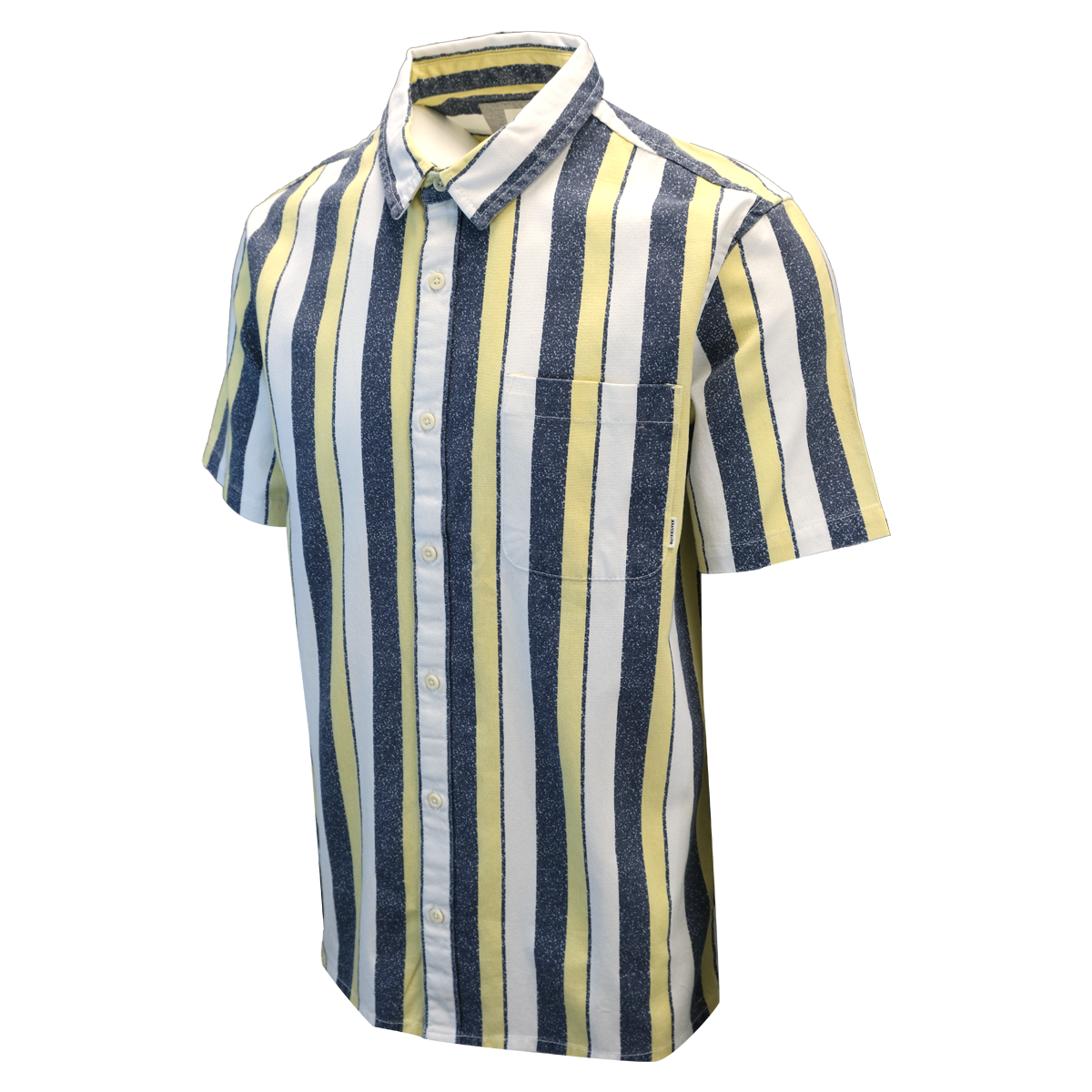 Quik Silver Men's 50 Years Of Adventure Striped S/S Woven Shirt