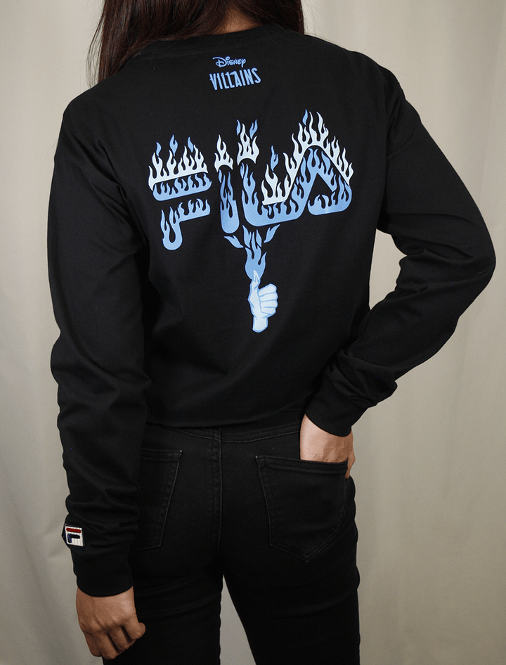 FILA Women's Disney Villains Hades Cropped L/S T-Shirt