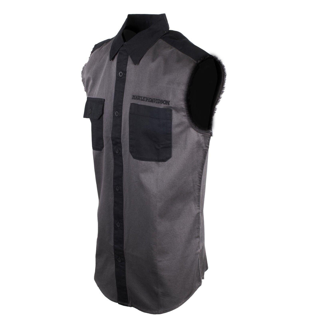 HD Branded Men's Willie G Skull Blowout Button Down Sleeveless Vest