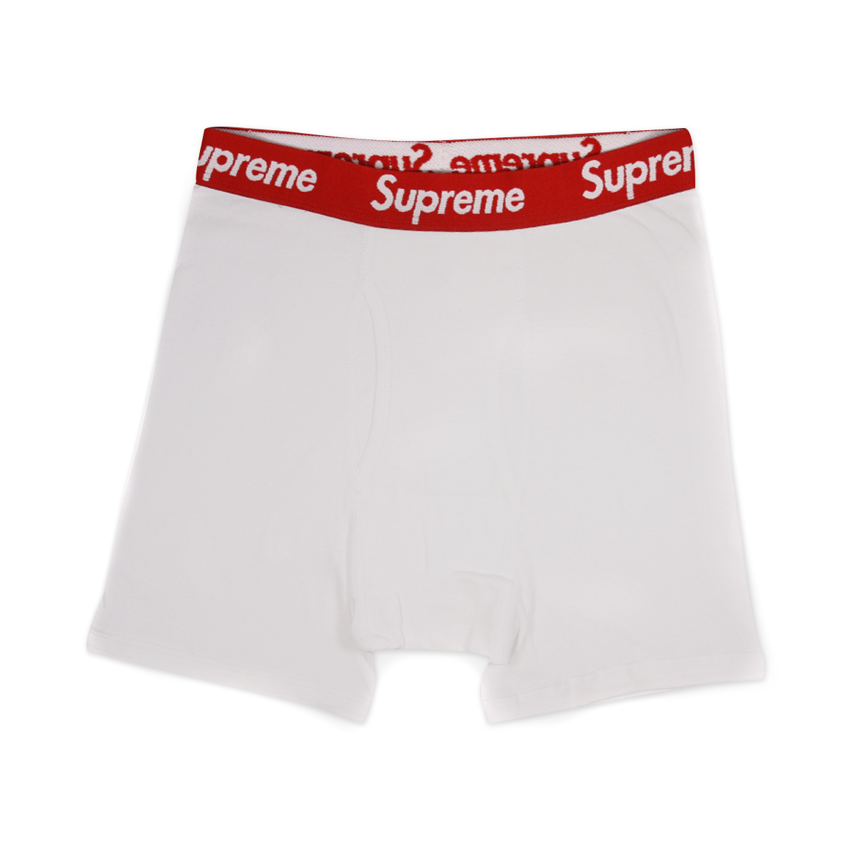 Supreme Men's 100% Authentic Single Pack White Boxer Briefs