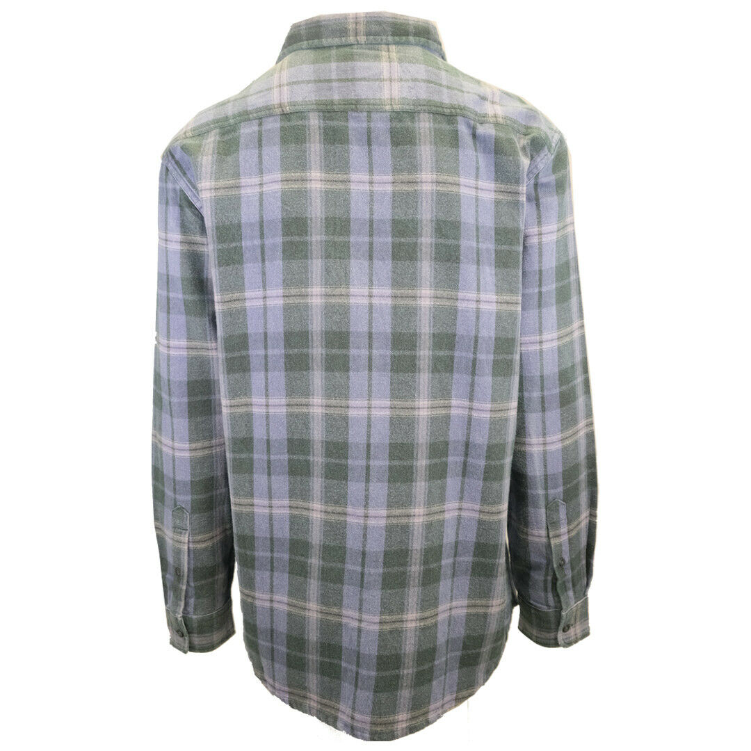Quiksilver Men's Green Lilac L/S Flannel Shirt (S01)
