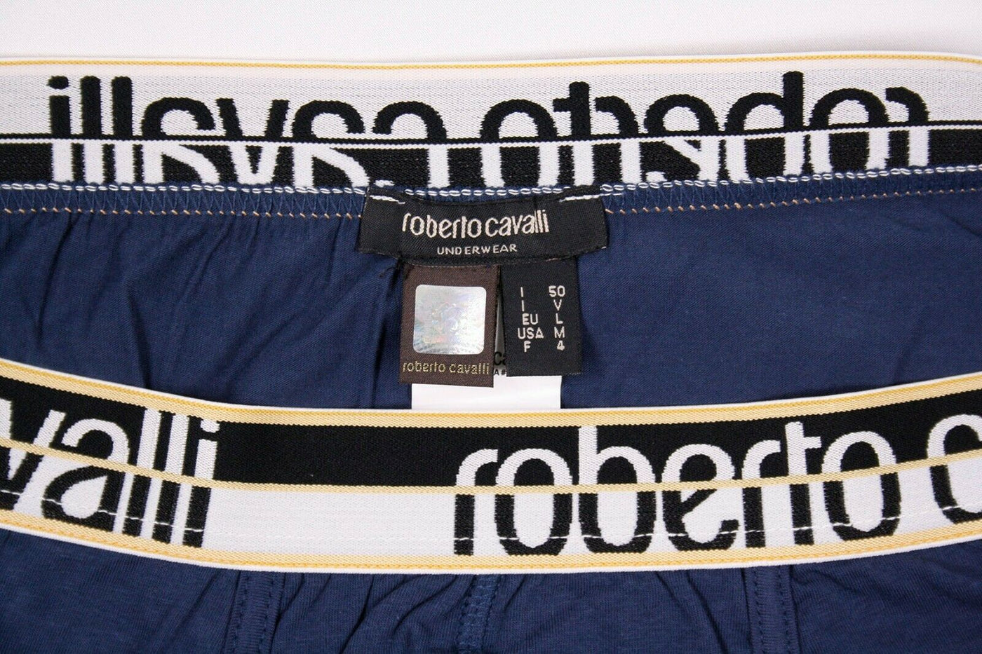 Roberto Cavalli Men's 2 Pack Blue Stretch Boxer Briefs