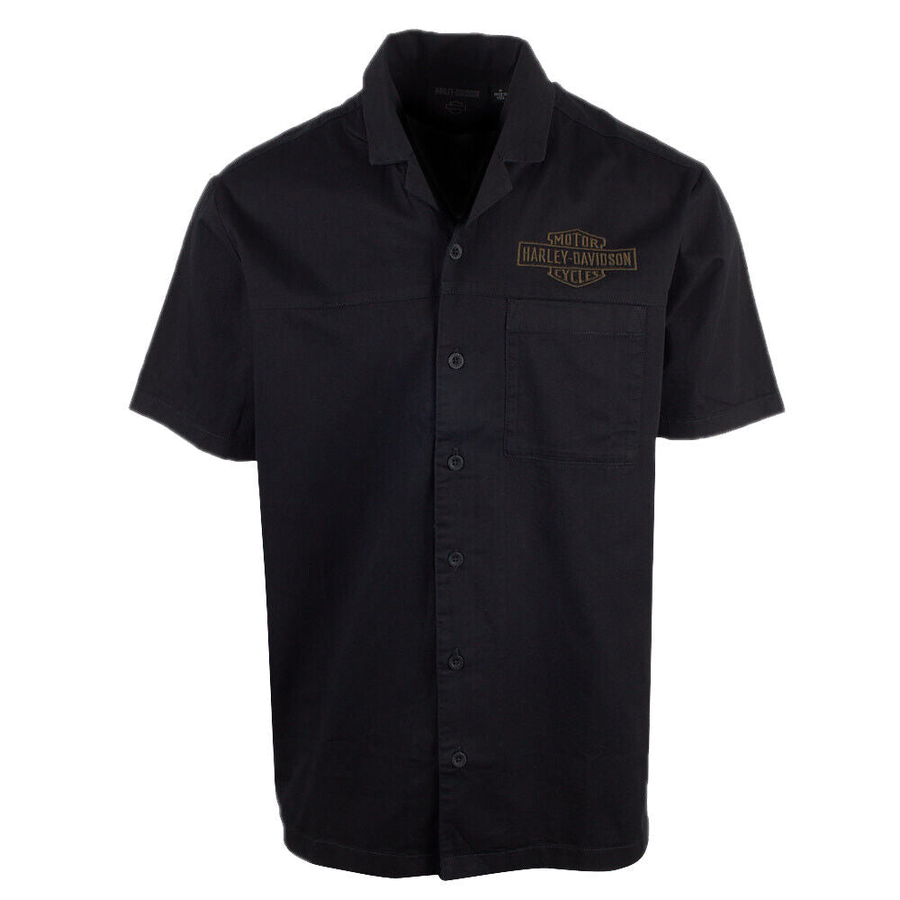 Harley-Davidson Men's Black Beauty Wrench Crew S/S Woven Shirt (S46A)