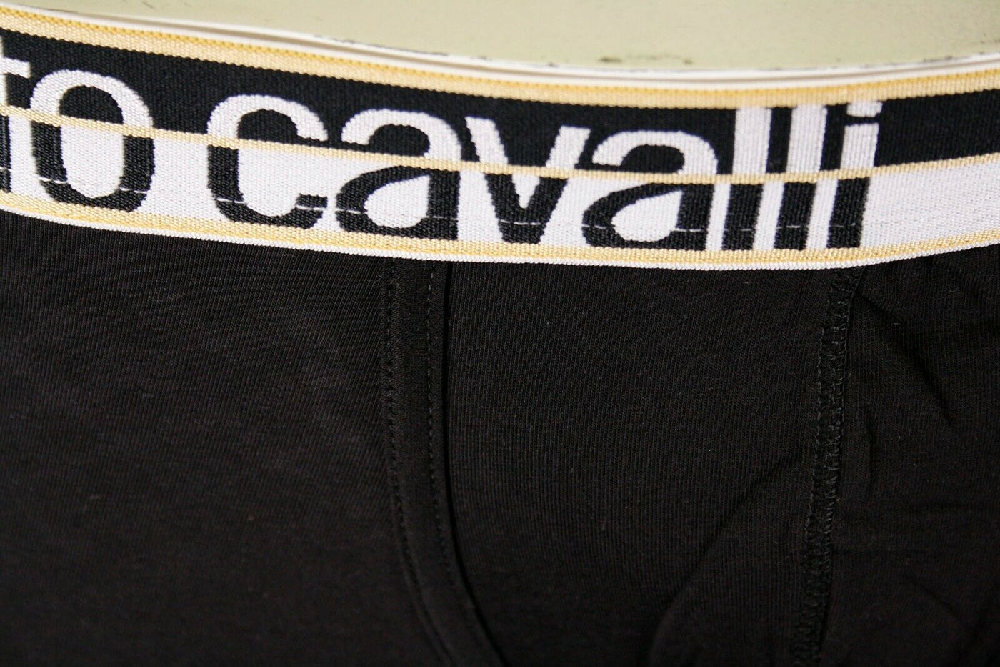 Roberto Cavalli Men's Single Pack Black Stretch Boxer Briefs