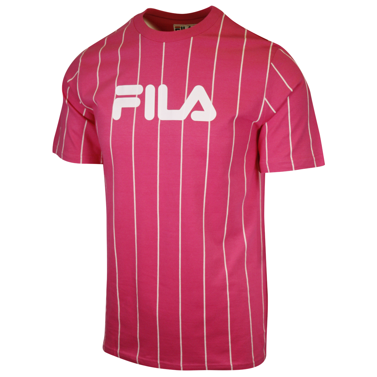 FILA Women's Pink & White Striped Logo S/S T-Shirt (163)