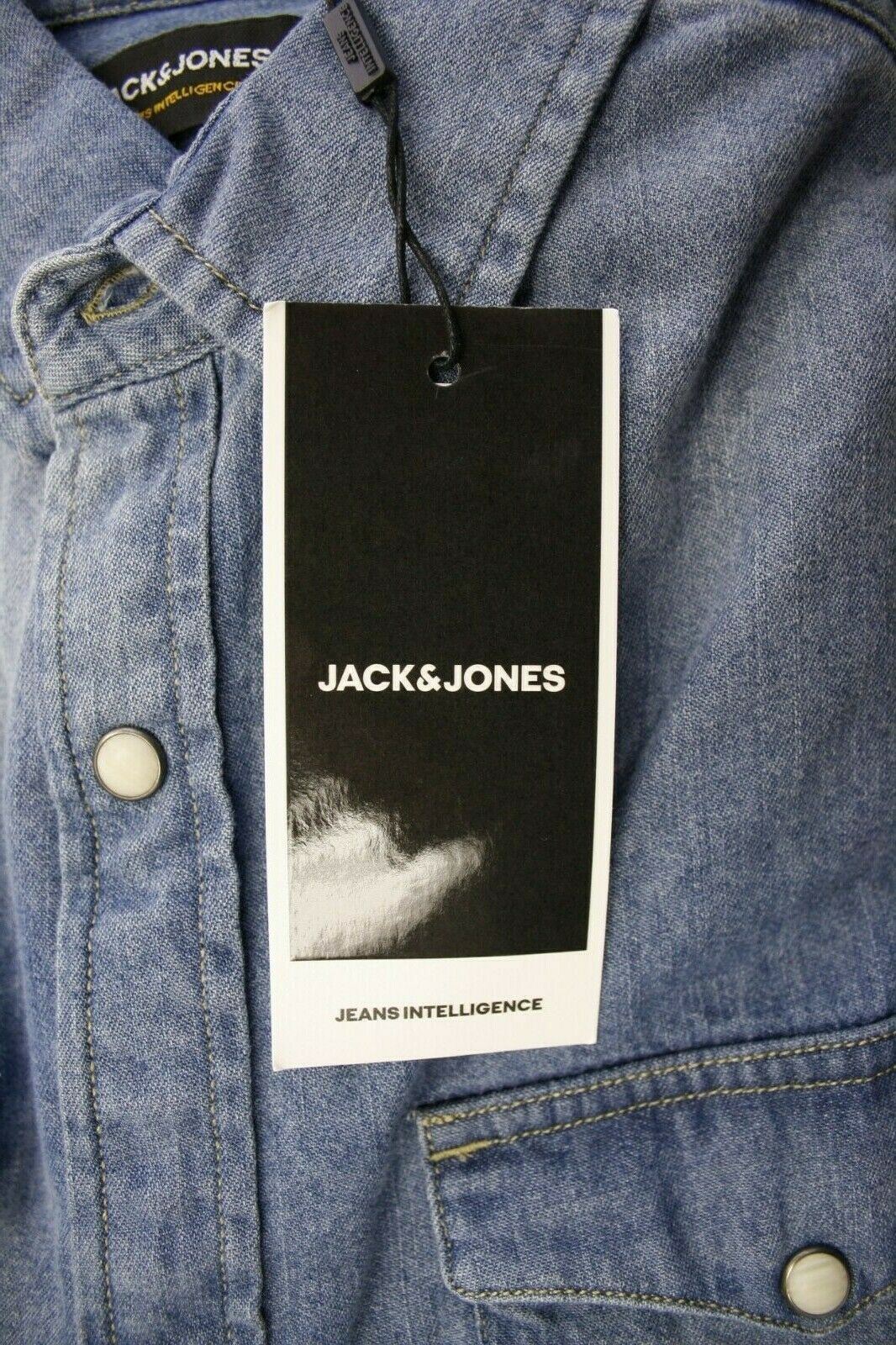 Jack & Jones Men's Medium Blue Denim Slim Sheridan L/S Shirt
