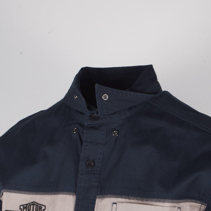 HD Branded Men's Arched Graphic Colorblock Mechanics L/S Woven Shirt (S45)