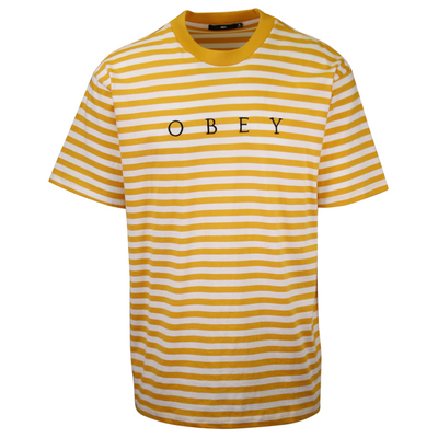 OBEY Men's Energy Yellow Novel Striped S/S T-Shirt (S10)