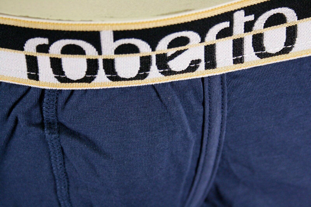 Roberto Cavalli Men's Single Pack Blue Stretch Boxer Briefs