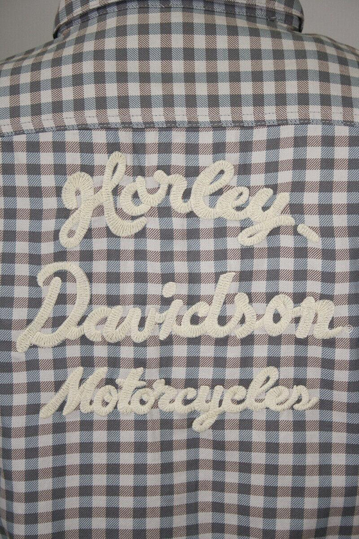 HD Branded Women's Grey Blue Plaid L/S Woven Shirt