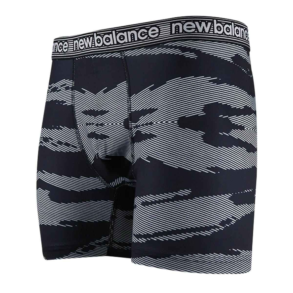 New Balance Men's Black, Neon Green, Striped Pattern 4 Pack Boxer Brief (S03)