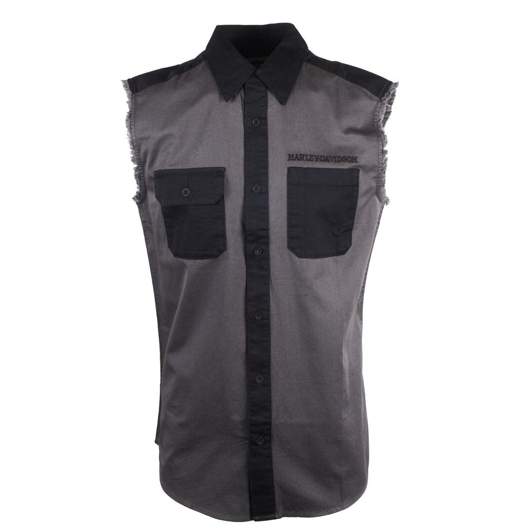 HD Branded Men's Willie G Skull Blowout Button Down Sleeveless Vest